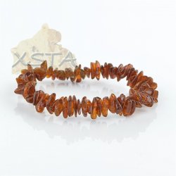 Dark cognac amber chips bracelet
